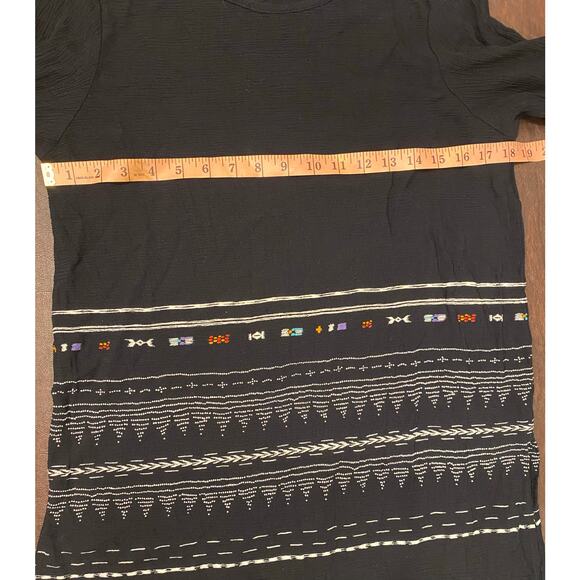 Nino Wong of California Vintage Black Tunic Geometric Pattern Long Sleeve Medium - Picture 5 of 6